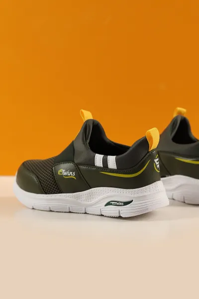 Haki Sarı (31-35 Filet) Twins Baskılı Triko Bağcıksız  Çocuk Spor Ayakkabı 257287