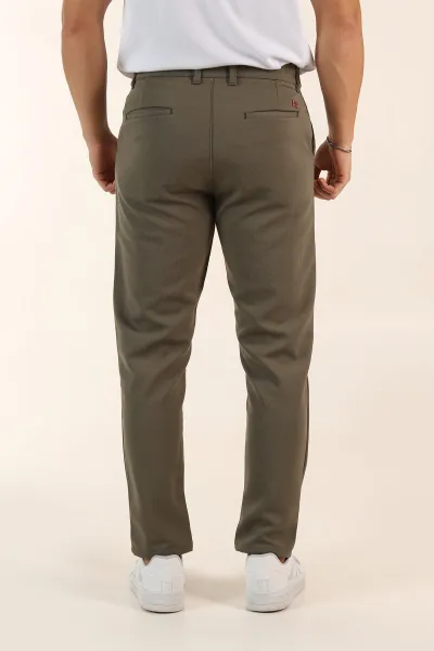 Haki Slim Fit Örme Kumaş Erkek Pantolon 391307