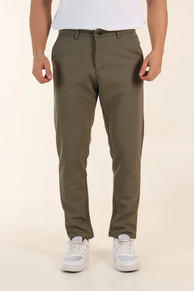 Haki Slim Fit Örme Kumaş Erkek Pantolon 391307