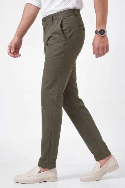 Haki Slim Fit Petek Armürlü Erkek Pantolon 472204