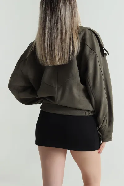 Haki Süet Kadın Mont 488236