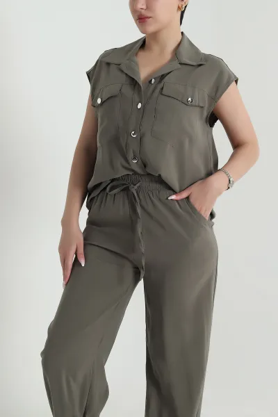 Haki Tensel Modal Kadın İkili Takım 464636