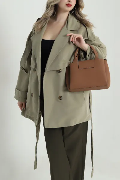Haki Torino Oversize Kadın Trenç 490732