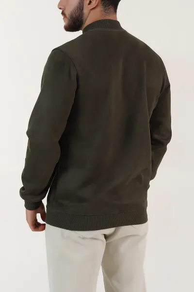 Haki Yazı Detaylı Bisiklet Yaka Erkek Sweatshirt 396974