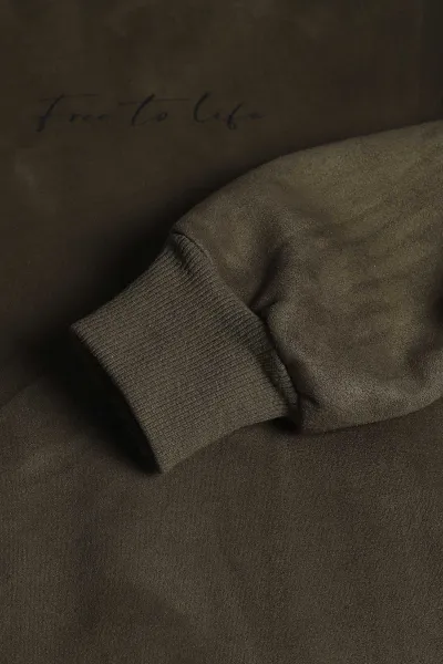 Haki Yazı Detaylı Bisiklet Yaka Erkek Sweatshirt 396974