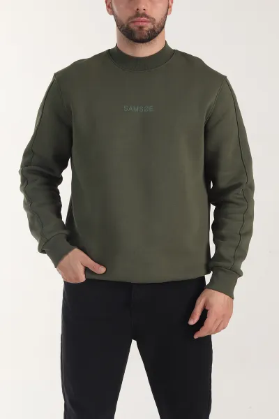 haki-yazi-detayli-bisiklet-yaka-erkek-sweatshirt-404760