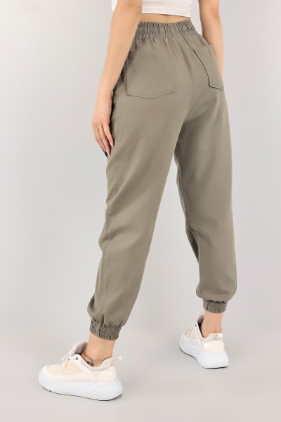 Haki Yazlık Gabardin Bayan Pantolon 110974