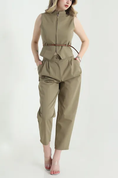 haki-yelek-pantolon-larimar-kadin-ikili-takim-457087