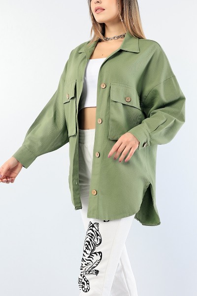Haki Yeni Sezon Bayan Gabardin Tasarım 76050