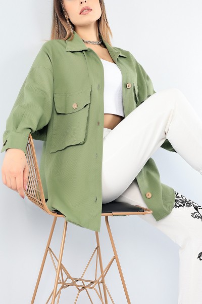 Haki Yeni Sezon Bayan Gabardin Tasarım 76050