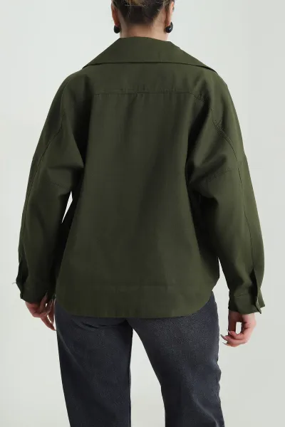 Haki Yeni Sezon Kadın Gabardin Ceket 492975
