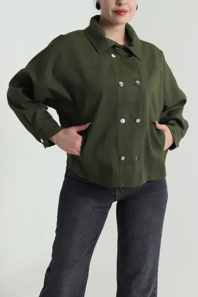 Haki Yeni Sezon Kadın Gabardin Ceket 492975