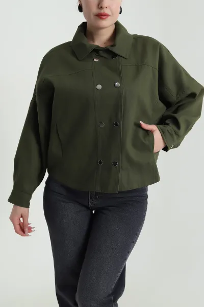 Haki Yeni Sezon Kadın Gabardin Ceket 492975