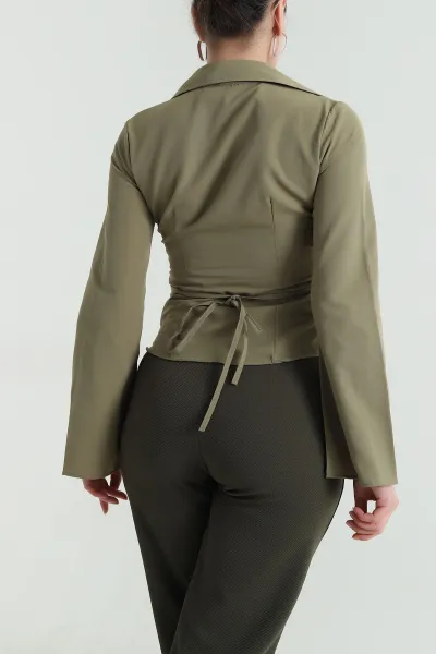 Haki Yeni Sezon Poplin Kadın Bluz 461392
