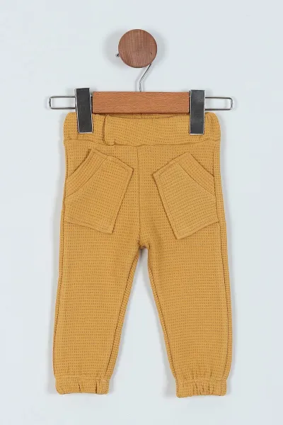 Hardal (0-15 Ay) Baskılı Waffle Kumaş İki İp Erkek Bebe Takım 229145