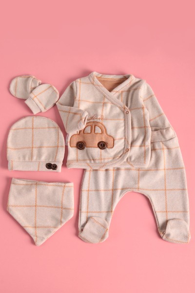 Hardal (0-6 Ay) Nakışlı Erkek Bebe Takım 223417