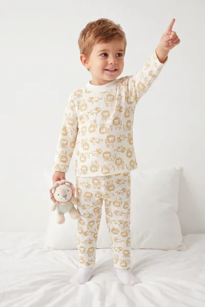 hardal-1-3-yas-aslan-desenli-raporlu-cocuk-pijama-takim-459403