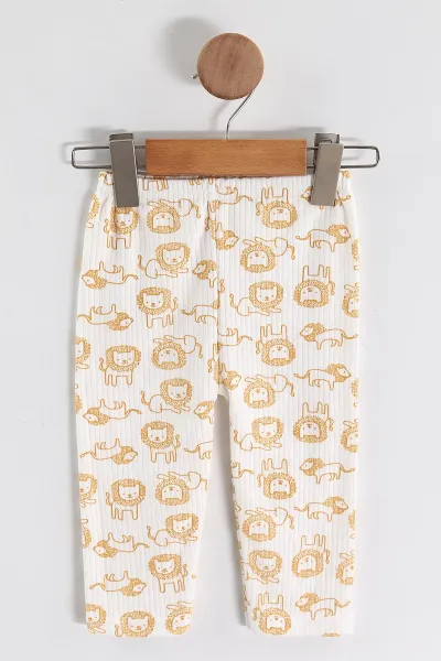 Hardal (1-3 Yaş) Aslan Desenli Raporlu Çocuk Pijama Takım 459403