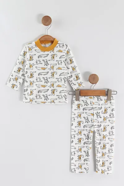 hardal-1-3-yas-balik-desenli-raporlu-cocuk-pijama-takim-459407