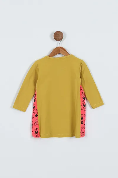 Hardal (2-6 Yaş) Cute Baskılı Süprem Likralı  Kız Çocuk Elbise 419331