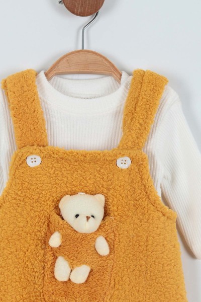 Hardal (3-15 Ay) Ayı Oyuncaklı Welsoft İkili Erkek Bebe Salopet 220528