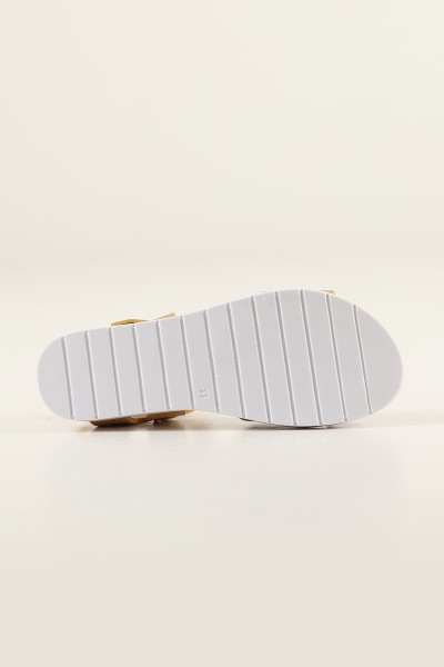Hardal (31-35 Filet) Çapraz Bant Modelli Bilekten Kemerli Kız Çocuk Sandalet 182363