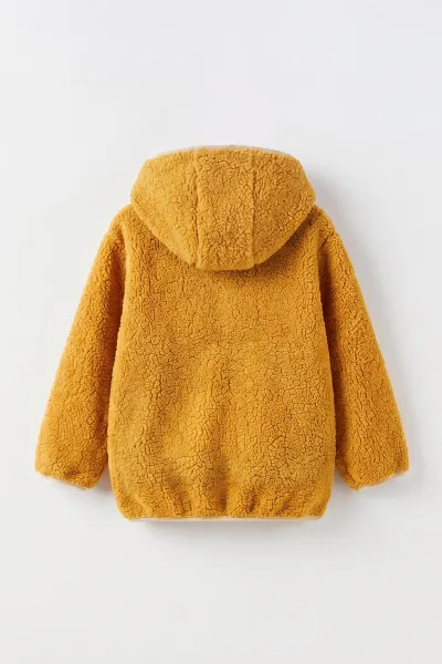 Hardal (4-8 Yaş) Understand Nakışlı Kapüşonlu Kanguru Cepli Yardım Fermuarlı Kuzu Erkek Çocuk Sweatshirt 497531
