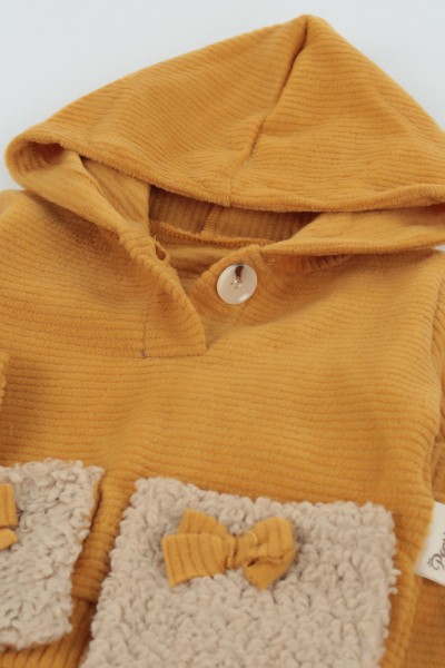 Hardal (6-18 ay) Peluş Cepli Kız Çocuk Takım 132706
