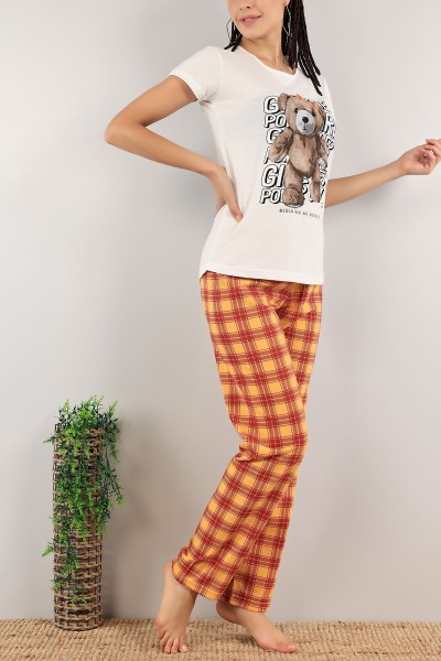 Hardal Baskılı Bayan Pijama Takımı 123044