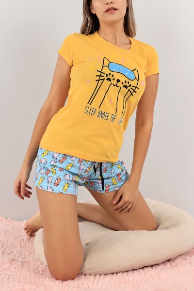 Hardal Baskılı Bayan Pijama Takımı 125319