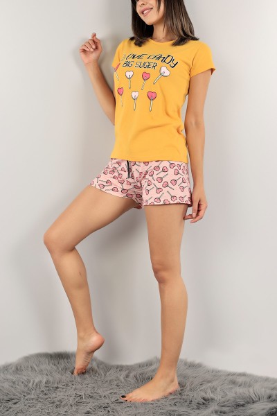 Hardal Baskılı Bayan Pijama Takımı 125333