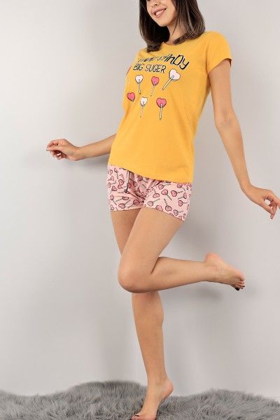 Hardal Baskılı Bayan Pijama Takımı 125333