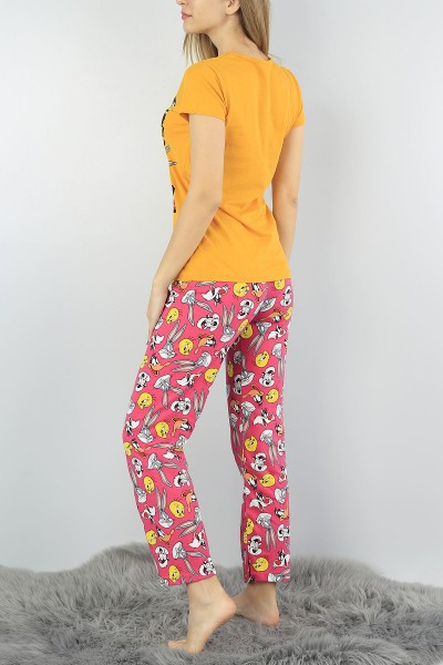 Hardal Baskılı Bayan Pijama Takımı 54391