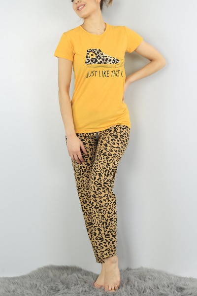 Hardal Baskılı Bayan Pijama Takımı 54396