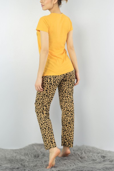 Hardal Baskılı Bayan Pijama Takımı 54396