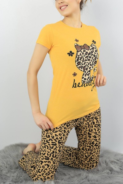 Hardal Baskılı Bayan Pijama Takımı 54397