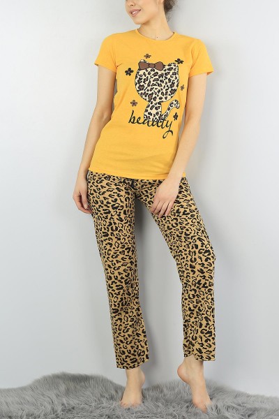 Hardal Baskılı Bayan Pijama Takımı 54397