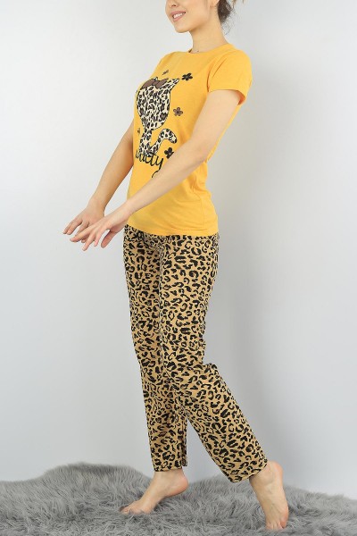 Hardal Baskılı Bayan Pijama Takımı 54397