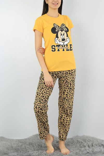 Hardal Baskılı Bayan Pijama Takımı 54402