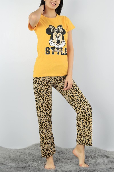 Hardal Baskılı Bayan Pijama Takımı 54402