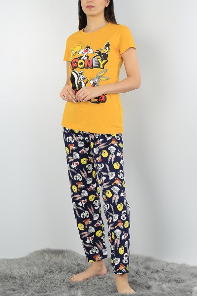 Hardal Baskılı Bayan Pijama Takımı 54422