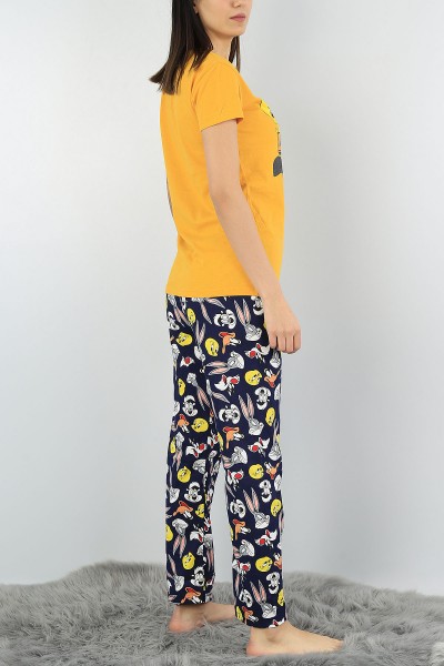Hardal Baskılı Bayan Pijama Takımı 54422