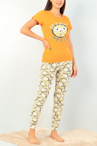 Hardal Baskılı Bayan Pijama Takımı 73585