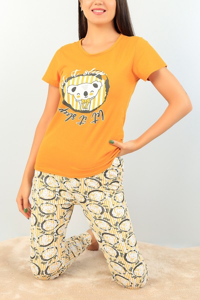 Hardal Baskılı Bayan Pijama Takımı 73585