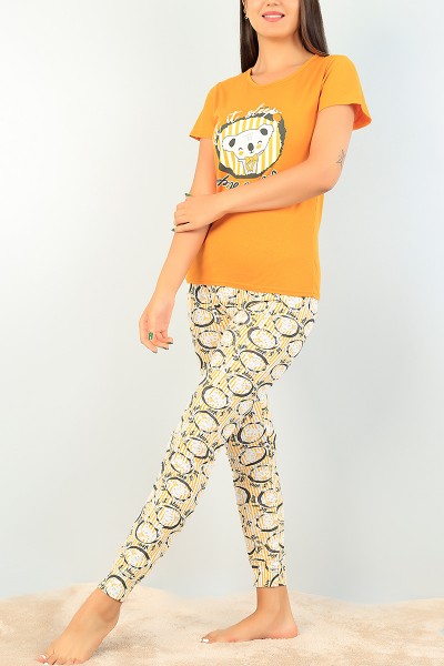 hardal-baskili-bayan-pijama-takimi-73585