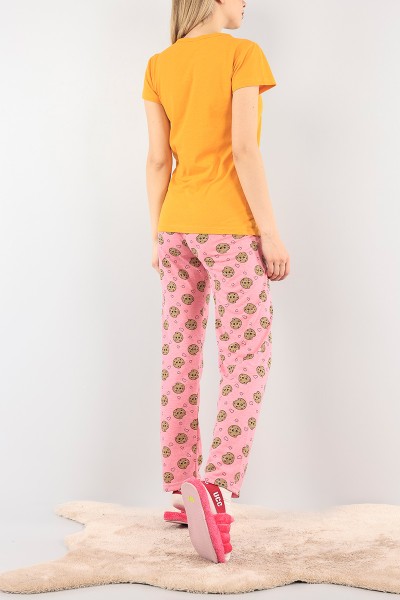 Hardal Baskılı Bayan Pijama Takımı 92055