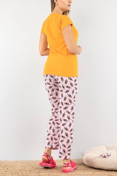 Hardal Baskılı Bayan Pijama Takımı 92095