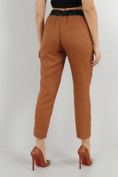 Hardal Beli Lastikli Yün Efek Pantolon 149035