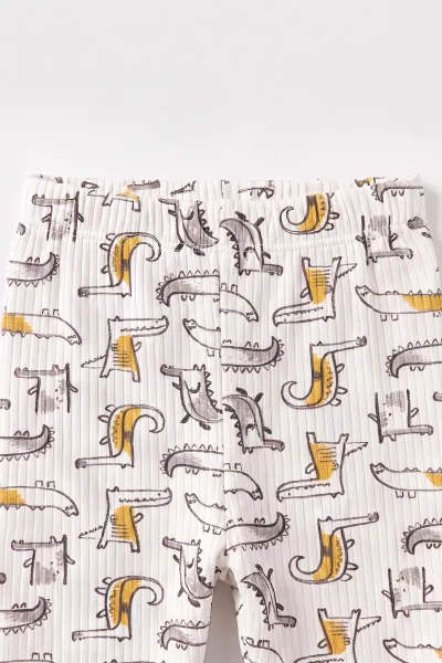 Hardal Beyaz  (1-3 Yaş) Balık Desenli Raporlu Çocuk Pijama Takım 477336