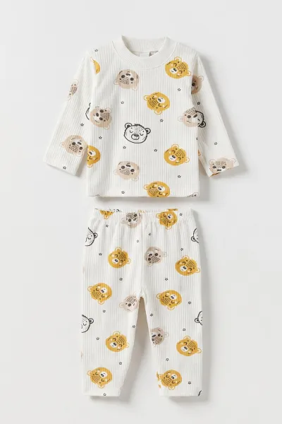 hardal-beyaz-1-3-yas-koala-kafasi-baskili-raporlu-cocuk-pijama-takim-477250